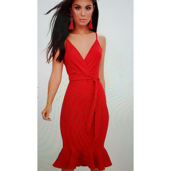 Red Midi Dress - Picture 1 of 3